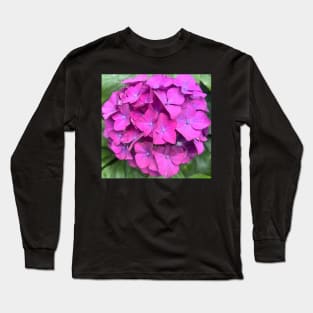 The Riotous Splendor of the Luscious Pink Hydrangea Long Sleeve T-Shirt